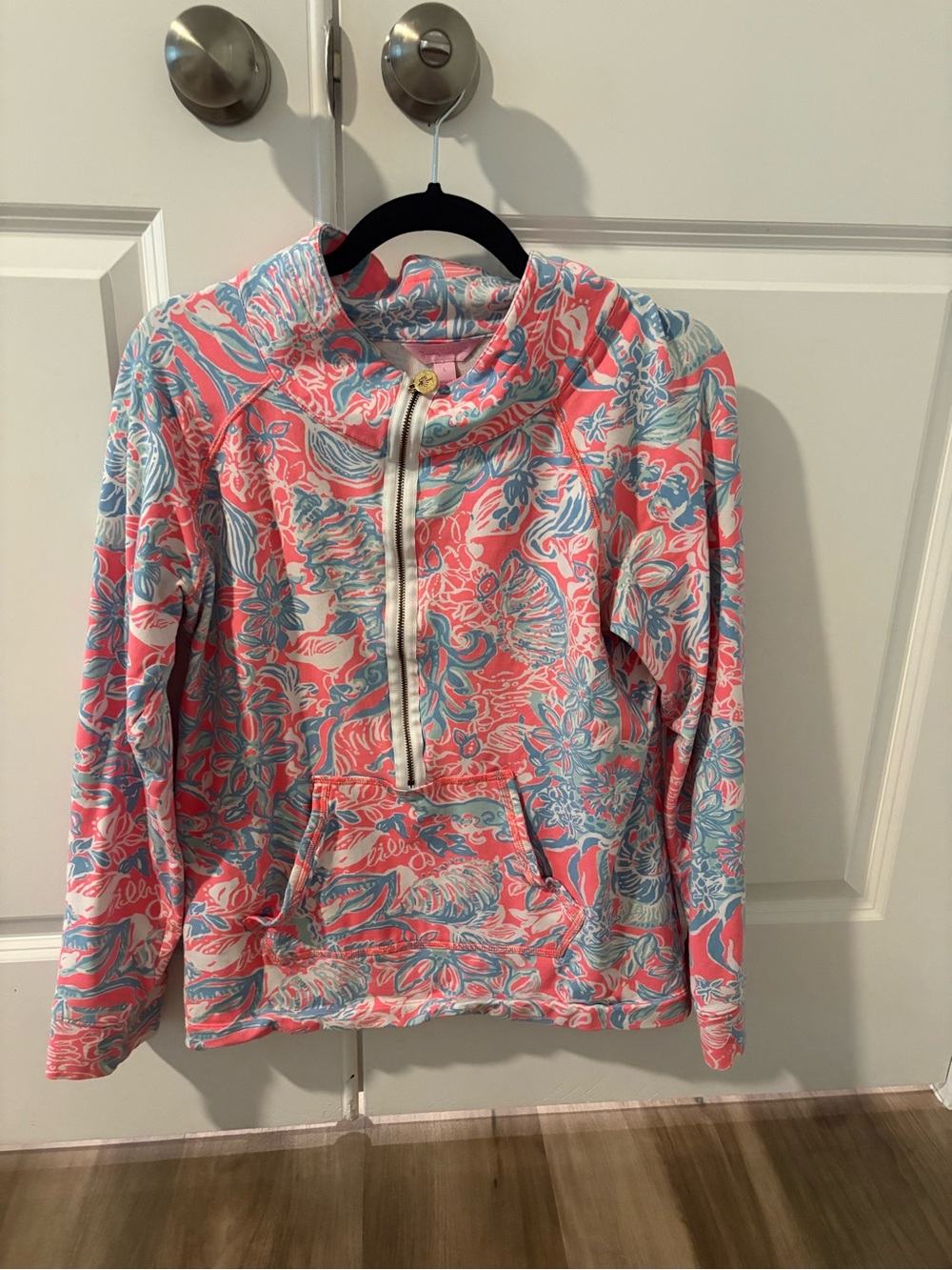 Lilly Pulitzer Skipper Popover Pink Sun Ray Summer Siren size large